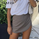 thanksgiving outfit Dodobye 2024 Autumn Winter Women Casual Mini Asymmetrical Skirts Shorts Fashion Sexy High Waist Solid Back Pockets Female Shorts