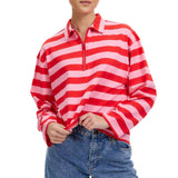 thanksgiving outfit Dodobye Women's Striped Sweatshirt Contrast Color Long Sleeve Lapel Neck Zip-up Casual T-Shirt