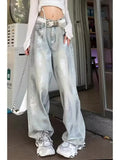 Dodobye Women's Grey Baggy Jeans Harajuku Oversize Denim Trousers Y2k Aesthetic Vintage Japanese 2000s Style Jean Pants Trashy Clothes