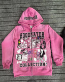 Dodobye American vintage anime print oversized sweatshirt High street fashion women clothing jacket Hip hop punk casual zipper hoodie