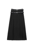 Dodobye Women's Grey Long Skirt Y2k Vintage Japanese Harajuku High Waist Pleated Skirt Goth Black A-Line Mini Skirt 2025 Summer Clothes