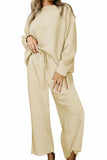 Dodobye Solid Color Long Sleeve Long Pant Textured Set