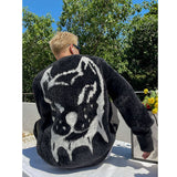 Dodobye High street fashion mink velvet jacquard sweater for men and women autumn and winter new loose and versatile y2k couple sweater