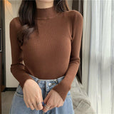 Black Friday Dodobye Knitted Solid Slim Turtleneck Women Casual Simple Elastic Thin Pullover Sweaters Lady Korean Autumn Chic Daily Basic Knitwear