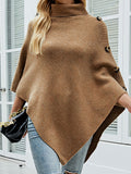 christmas outfit Dodobye Casual 7 Colors High-Neck Sweater Cape