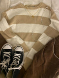 Dodobye Casual all-match vintage sweater Harajuku hip-hop streetwear autumn and winter chic striped sweater cute sweetheart emo girl top