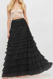 Dodobye Mesh A-line Tiered Skirt