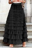 Dodobye Mesh A-line Tiered Skirt