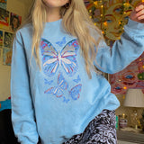 christmas outfit Dodobye Vintage Butterflies Print Sweatshirt