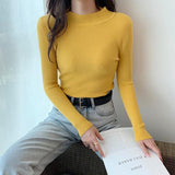 Black Friday Dodobye Knitted Solid Slim Turtleneck Women Casual Simple Elastic Thin Pullover Sweaters Lady Korean Autumn Chic Daily Basic Knitwear