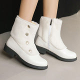 thanksgiving outfit Dodobye Snow Boots Round Toe Thick Heel 3.5cm Decoration 46 47 48 Leisure Daily Ankle Bota