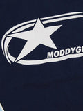 Dodobye-Motorcycle Contrast Color Splice Star Print Long Sleeve Tee