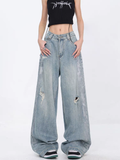 Dodobye Women's Light Blue Y2k Baggy Jeans Harajuku Japanese 2000s Style Denim Trousers Aesthetic Vintage Jean Pants Trashy Clothes 2025