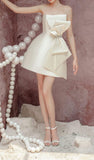 Dodobye Simple Sheath Strapless Ivory Satin Homecoming Dress (PRE-ORDER)