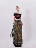 Dodobye Women's Y2k Baggy Cargo Jeans Harajuku Denim Trousers Aesthetic Punk Jean Pants Vintage Japanese 2000s Style Trashy Clothes 2025