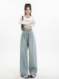 Dodobye Women Light Blue Y2k Jeans Harajuku Baggy Denim Trousers Streetwear Vintage Japanese 2000s Style Jean Pants Trashy Clothes 2025