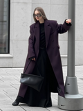 christmas outfit Dodobye 2025 Spring Solid Women's Fashion Lapel Oversized Jacket Elegant Double Breasted Pockets Full Sleeve Coat Trendy Lady Streetwear