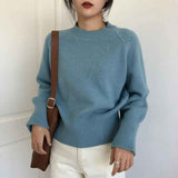 Black Friday Dodobye Autumn Cashmere Knitted Sweaters Women Winter Warm Casual Mock Neck Solid Jumpers Harajuku Loose Simple Pullovers Sweater New