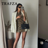 thanksgiving outfit Dodobye 2024 Spring Summer Women LEOPARD Sexy Dresses Fashion Nightclub O Neck Slim Sleeveless Print Elegant Ladies Mini Dresses