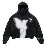 Dodobye Oversized angel Print Hoodies Women Tops tracksuit men Couples Harajuku streetwear men Sweatshirt Goth Y2k Clothes men clothing