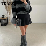 thanksgiving outfit Dodobye 2024 Spring Summer Women Casual Tierred Mini Skirts Fashion Vintage Solid High Wasit Ruffles Pleated Sexy Shorts Skirts