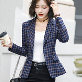 Dodobye 2025 New Plaid Jacket Vintage Plaid with Pocket Office Lady Casual Style Blazer Women Wear Single Button Suits Coat P342