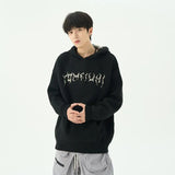 Dodobye 90s Streetwear Y2k Sweater Graphic Print Slouchy Hooded Sweaters for Men in Winter Knit Sweater Retro Sweater Trend Top Harajuku Streetwear