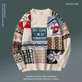 Dodobye Round neck sweater 2024 Christmas Y2K retro bear sweater ladies and men loose autumn and winter fashion woolen clothes trend ins