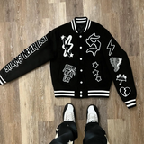 Dodobye American Hip Hop PU Leather Flame Racing Element Embroidery Zipper Jacket Men Clothes Y2k Autumn Winter New Fashion Couple Coat