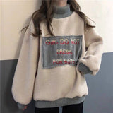 christmas outfit Dodobye Lamb wool sweatshirt for women autumn and winter 2025 new Korean style lazy style loose thickened high collar pullover jacket