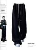 Dodobye Women's Black Gothic Sweatpants Baggy Y2k Harajuku Oversize Jogger Pants Vintage High Waist Wide Trousers Emo 2000s 90s Clothes