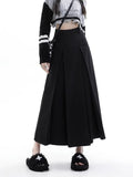 Dodobye Women Black Goth A-line Skirt Vintage Y2k Oversize Long Skirts Harajuku Aesthetic Elegant Korean Emo Skirt 2000s Clothes Summer