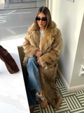 christmas outfit Dodobye Fashion Oversized Lapel Collar Faux Fur Long Coat For Women Chic Long Sleeve Thick Warm Fluffy Jacket 2025 Lady High Streetwear