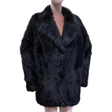 christmas outfit Dodobye Spring Winter Loose Casual Black Thickened Warm Soft Hairy Faux Sheepskin Coat Women Luxury Fluffy Shearling Jacket