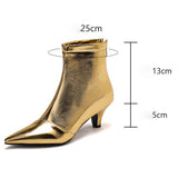 thanksgiving outfit Dodobye Sexy Ladies Ankle Boots 32 33 Pointed Toe Small Heels 5.5cm Size 46 47 48 Fashion Party Dating Women Bota