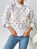 christmas outfit Dodobye Long Sleeves Loose Pompom Triming Round-Neck Knitwear Pullovers Sweater Tops