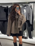 christmas outfit Dodobye 2024 New Fashion Scarf Collar Woolen Jackets For Women Elegant Long Sleeved Side Split Casual Coats Female Chic Autumn Overcoats