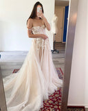 Dodobye Customized Tulle Spaghetti Strap robes de soirée Floor-Length A-Line V Neck Evening Dresses Wedding Party Wedding Dress-(PRE-ORDER)