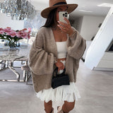 Black Friday Dodobye Casual Knitted Solid Open Cardigan Women Loose Warm Long Sleeve Sweaters Female Autumn Elegant Fashion Simple Daily Outwear