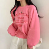 christmas outfit Dodobye Letter Embroidery Raglan Pullover Sweatshirt