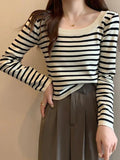 Dodobye Stripe Print Long Sleeves Knits