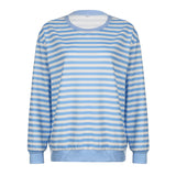 christmas outfit Dodobye Round Neck Striped Oversized Sweatshirt