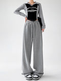 Dodobye Women Grey Pants Baggy Streetwear 90s Aesthetic Sweatpants Harajuku 2000s Y2k Elegant Vintage Soft Trousers Fashion Clothes 2025