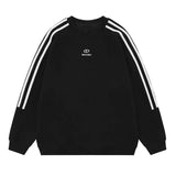 christmas outfit Dodobye Embroidered Logo Striped Sleeve Sweatshirt