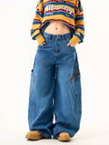 Dodobye Women's Y2k Baggy Cargo Jeans Harajuku Aesthetic Japanese 2000s Style Oversize Denim Trousers Vintage Jean Pants Trashy Clothes