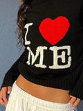 Dodobye-Love Me Black Pullover Sweater