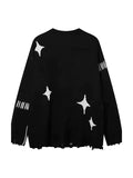 Dodobye-Spider Jacquard Tattered Hem Sweater