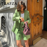 thanksgiving outfit Dodobye 2024 Spring Summer Office Lady Solid Suits Fashion Streetwear Pockets Shrug Double Breasted Blazers+Zipper Sashes Shorts