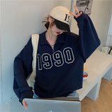 christmas outfit Dodobye Vintage 90s Half Zip Sweatshirt