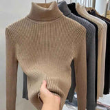 Black Friday Dodobye Zoki Winter Warm Turtleneck Sweater Women Solid Simple Basic Thick Velvet Knitted Pullover Korean Elegant Slim All Match Jumper